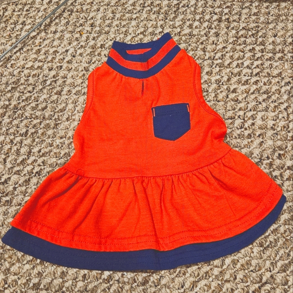 Stylish red and blue Dog Dress XS